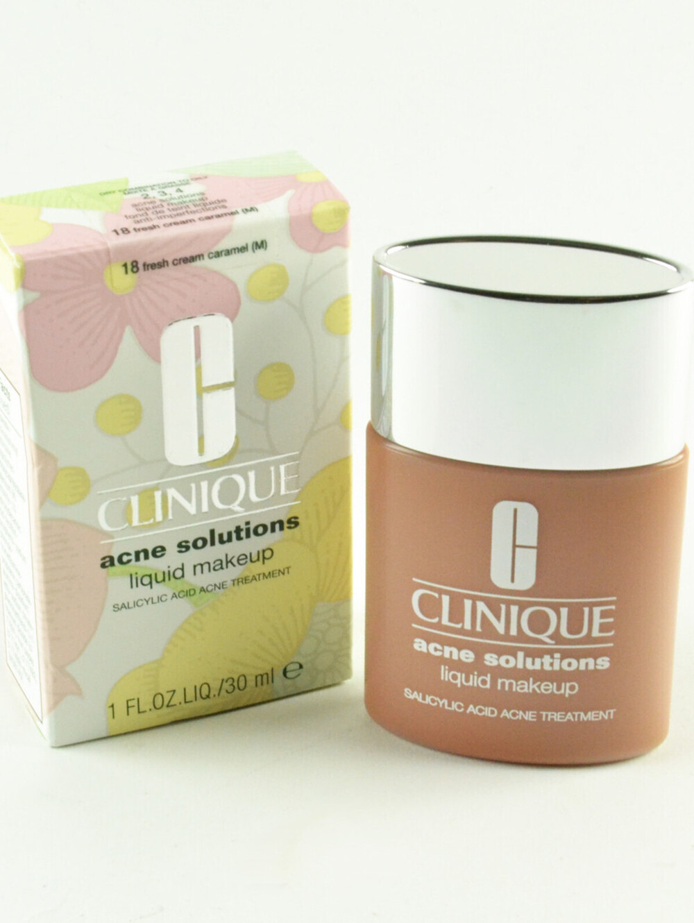 Clinique Acne Solutions Liquid Makeup #18 Fresh Cream Caramel M - 30mL / 1 Oz.